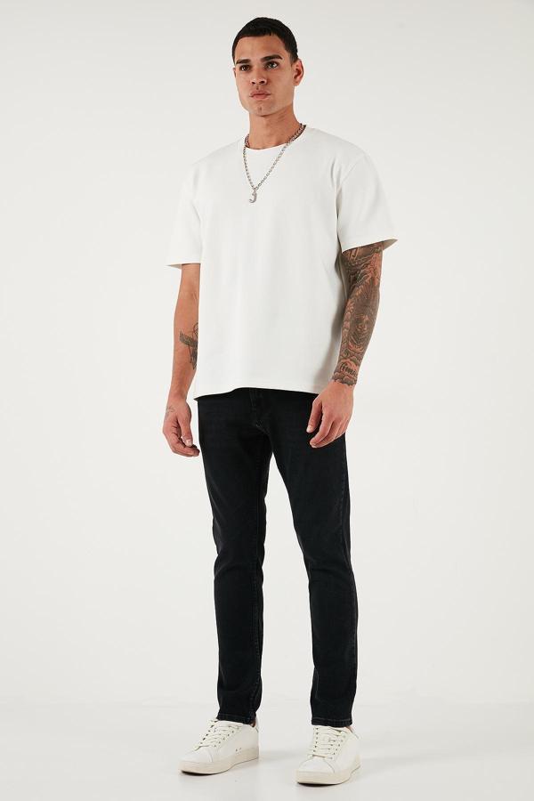 Buratti Streç Pamuklu Slim Fit Yüksek Bel Dar Paça Jeans Erkek Kot Pantolon 3300C14TOKYO SİYAH - Image 1