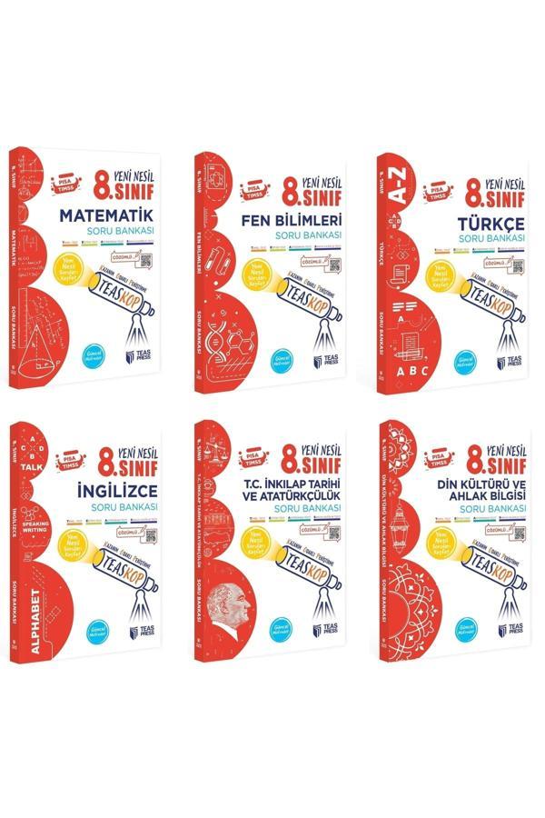 8. Sınıf Teaskop Yeni Nesil Soru Bankası Seti 6 Kitap - Teas Press - Image 1