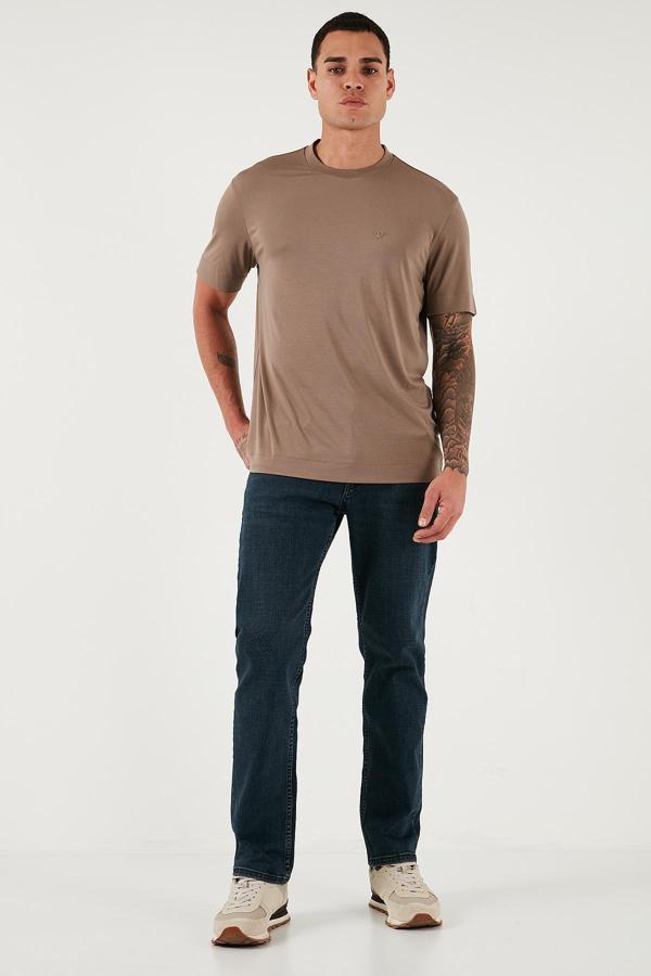 Buratti Streç Pamuklu Comfort Fit Yüksek Bel Boru Paça Jeans Erkek Kot Pantolon 4412C26TEXAS MAVİ - Image 1