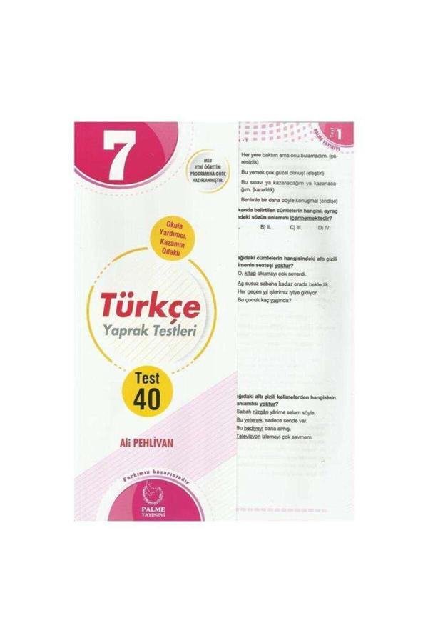 Palme Yaprak Test 7.sınıf Türkçe - Nitelik Yayınları - Image 1