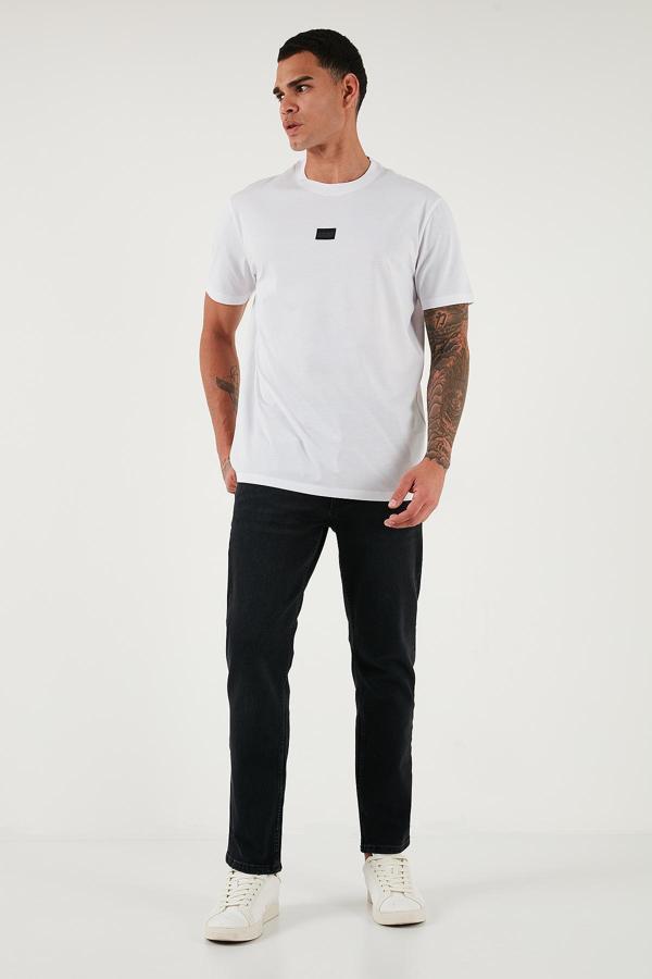 Buratti Streç Pamuklu Comfort Fit Yüksek Bel Boru Paça Jeans Erkek Kot Pantolon 4412C14TEXAS SİYAH - Image 1