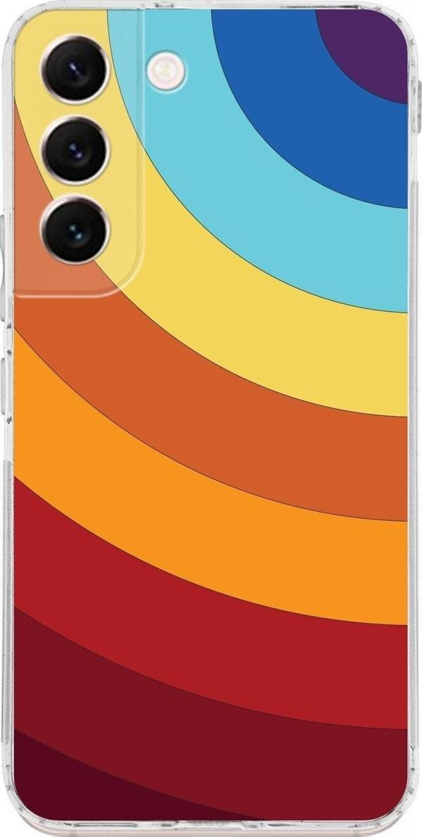 Printify Samsung Galaxy S22 Kamera Korumalı Kapak Renk Cümbüşü Tasarımlı Şeffaf Kılıf - Image 1