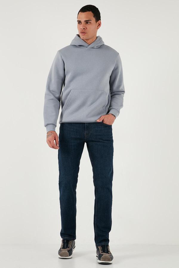 Buratti Streç Pamuklu Comfort Fit Yüksek Bel Boru Paça Jeans Erkek Kot Pantolon 4413C41TEXAS LACİVERT - Image 1