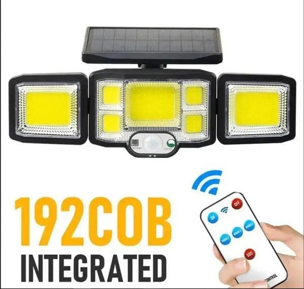 MİGHTY 192 COB LED GÜNEŞ ENERJİLİ HAREKET SENSÖRLÜ KUMANDALI BAHÇE GARAJ EV AYDINLATMA LAMBASI SOLAR IŞIK - Image 1