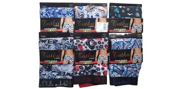 Tutku Erkek Elas EMP Spor Boxer 6'lı Kombin - Image 1