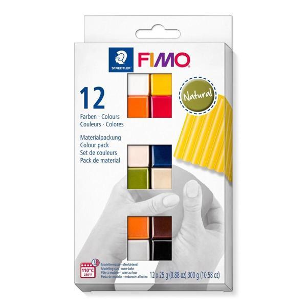 Supertrend Fimo Soft Polimer Kil Seti 12 Renk x 25 gr. Natural (Doğal) Renkler - Image 1