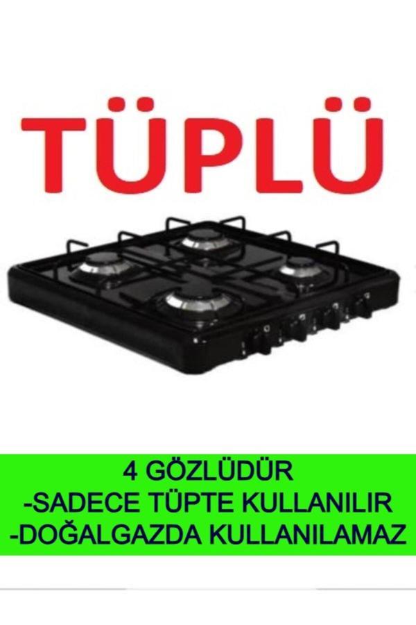 Gürkan 4 Lü Set Üstü Lpg Tüplü Ocak 4 Gözlü Tüplü Ocak Tezgah Set Üstü Ocak - Image 1