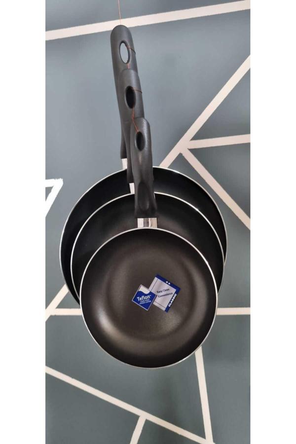 Mehtap Tava 3Lü Set 18-22-26 Cm Teflon Yanmaz Yapışmaz Tava Turkuaz Mavii - Image 1