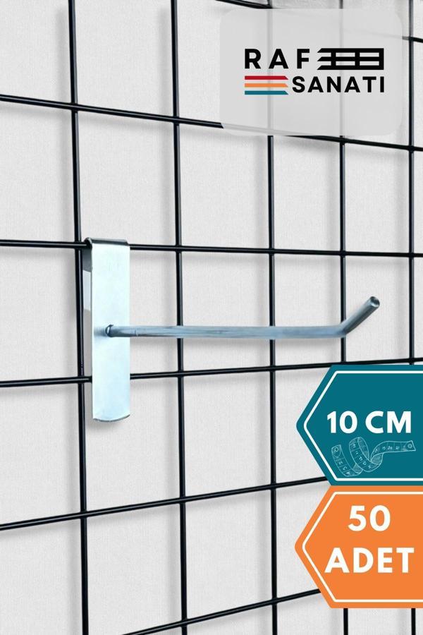 50 Adet Tel Pano Kancası 10 cm - Askı Kanca Raf Askısı Raf Aksesuar Tel Askı Çorap Kancası - Image 1