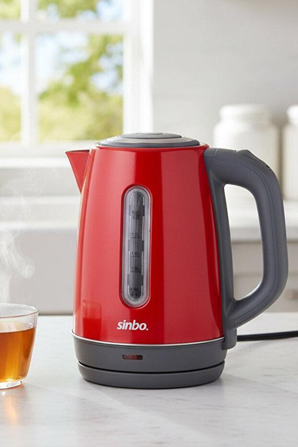 Sinbo Inox Su Isıtıcı Kettle  Paslanmaz Çelik SK-8031 Kırmızı - Image 1