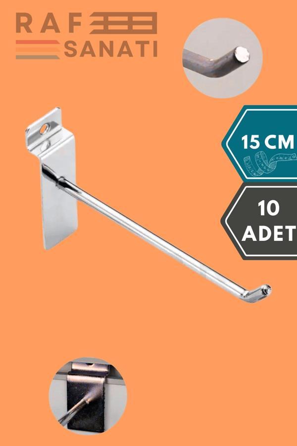 10 Adet Kanallı Pano Kancası 15 cm - Askı Kanca Raf Askısı Raf Aksesuar Tel Askı Raf Kancası - Image 1