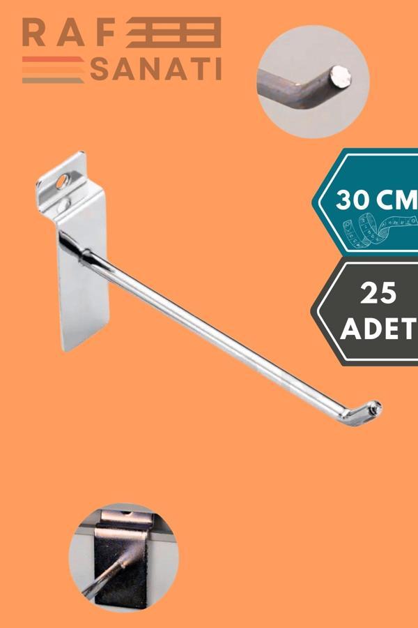 25 Adet Kanallı Pano Kancası 30 cm - Askı Kanca Raf Askısı Raf Aksesuar Tel Askı Raf Kancası - Image 1