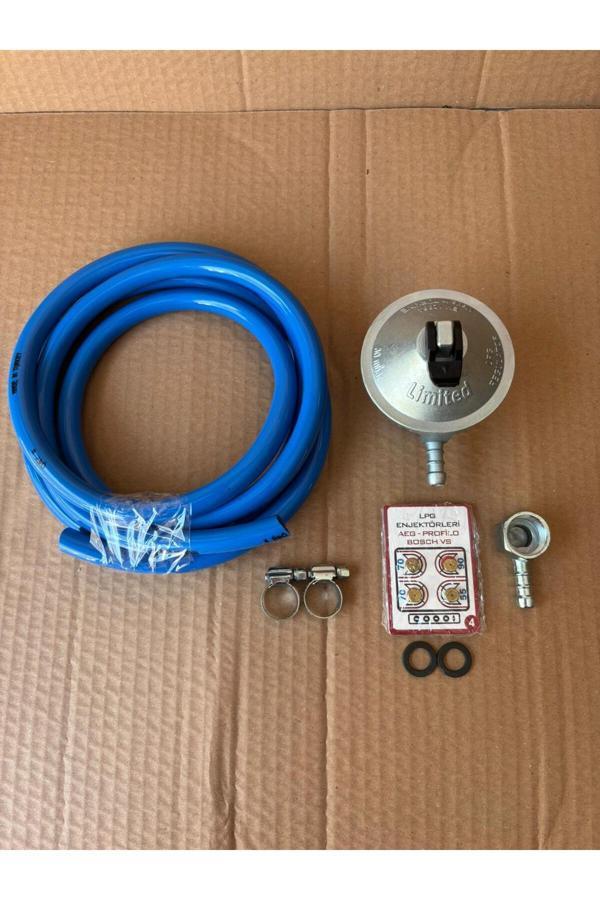 Gürkan Metal Dedantör 5 Li Set Lpg Enjektör Hortum 2Metre + 2 Kelepçe + Pipo + 2 Siyah Conta - Image 1