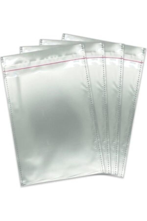 Ambalaj Evi Gümüş Gri Metalik Yapışkanlı Hediye Paketi Büyük Boy 17X25 50 Li - Image 1