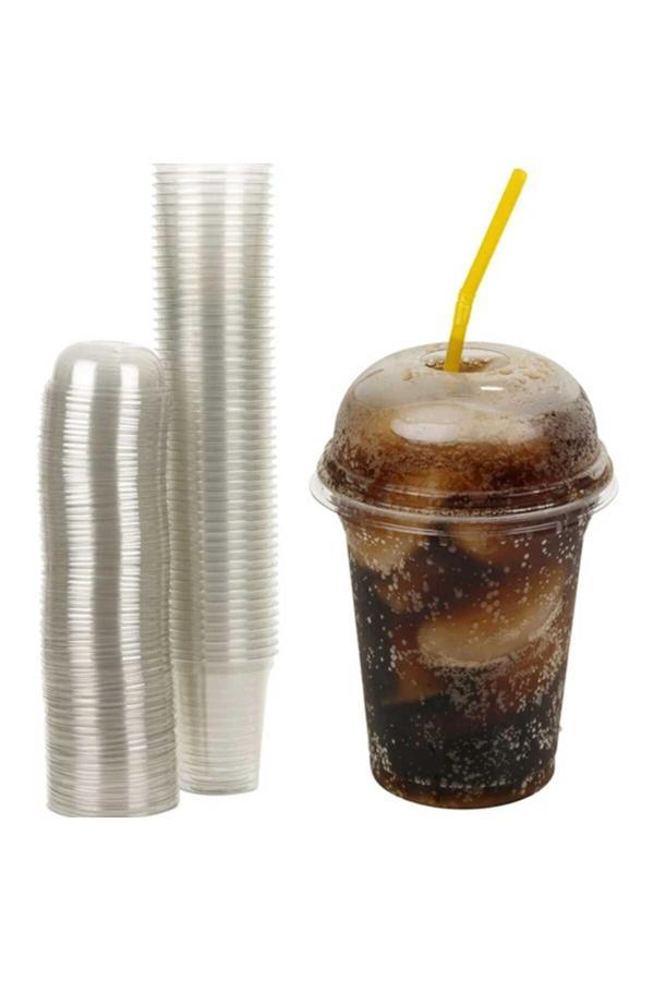 Ambalaj Evi 350 Cc Kalın Milkshake Soğuk Kahve Bardağı+Kapak+Bardak+Pipet 10L'U Bardak Seti - Image 1