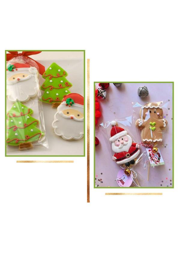 Ambalaj Evi Kurabiye Jelatini  Şeffaf Kurabiye Ve Şekerleme Poşeti Yılbaşı Cookie Poşeti 10X20 Cm 100 Adet - Image 1