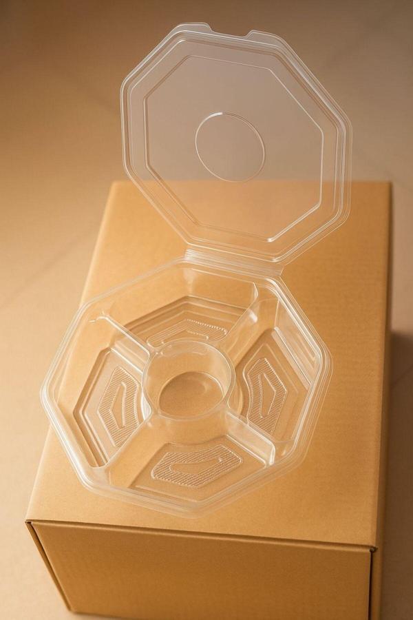 Ambalaj Evi 5 Bölmeli Plastik Meze Kahvaltı Draje Ve Lokum Ambalajı Kapaklı (Sızdırmaz) 10 Adet - Image 1