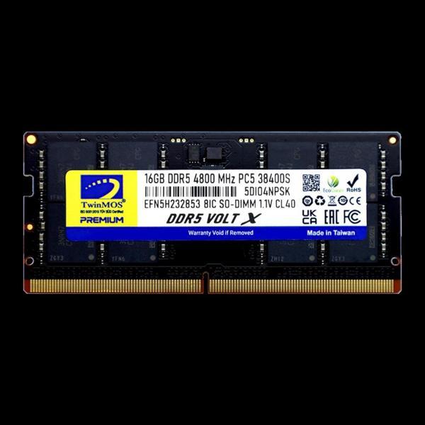 Twinmos Tmd516gb4800s40, 16gb, Ddr5, 4800mhz,  Cl40, 1.1v Notebook Ram - Image 1