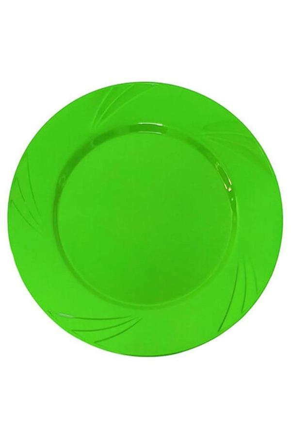 Ambalaj Evi Kristal Yuvarlak Mika Tabak 6 Lı 23 Cm Mika Tabak Yeşil - Image 1