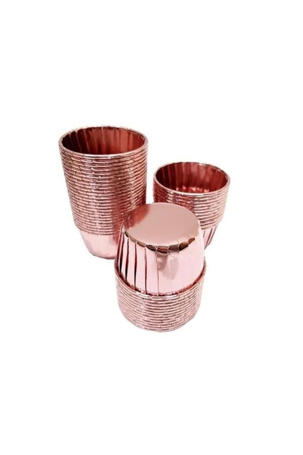 Ambalaj Evi Rosegold Muffin Kabı Metalik Cupcake Muffin Cupcake Kağıdı 25 Adet Muffin Ve Sufle Pişirme Kapsülü - Image 1