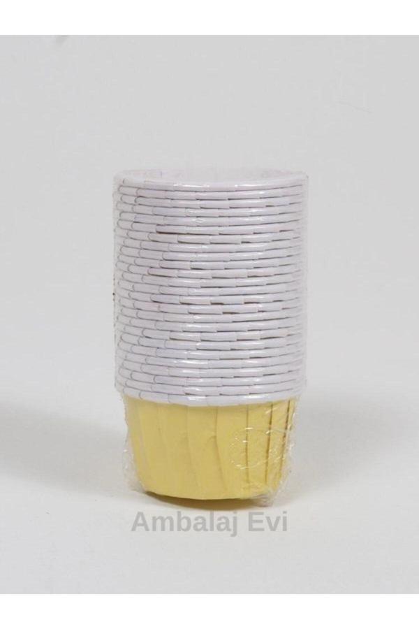 Ambalaj Evi Sarı Iç Yüzeyi Beyaz Renk Muffin Cupcake Kalıbı Kek Kapsülü Bride To Be Parti Muffin Kabı 25 Adet - Image 1