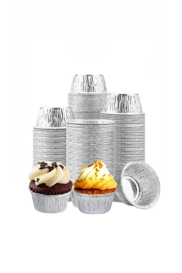 Ambalaj Evi Alüminyum Muffin Kek Ve Sufle Kapsülü Tatlı Sunum Kasesi Alüminyum Krem Karamel Sufle Kabı - Image 1