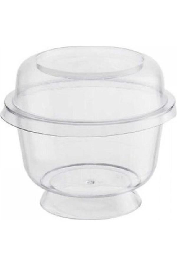 Ambalaj Evi Ayaklı Tatlı Ve Sunum Kasesi Kapak 200 Ml 25 Adet Magnolya Kasesi - Image 1