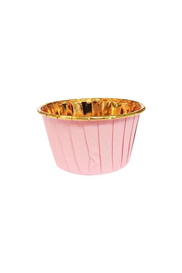 Ambalaj Evi Pembe Içi Gümüş Renk Muffin Kabı Muffin Cupcake Kağıdı 25 Adet Muffin Ve Sufle Pişirme Kapsülü - Image 1