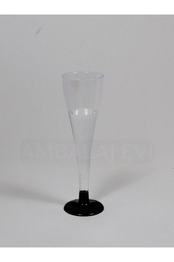 Ambalaj Evi Bardağı 6 Adet Siyah Mika Şampanya Kadehi Yılbaşı Sofra Ürünleri Bride To Be Kadeh - Image 1