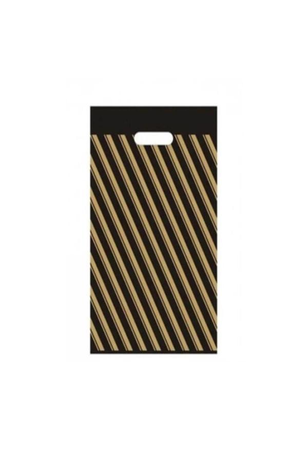 Ambalaj Evi Takviyeli Geçmeli Siyah Çizgili 33X45 Cm No:3 Takviyeli Poşet 50 Adet - Image 1