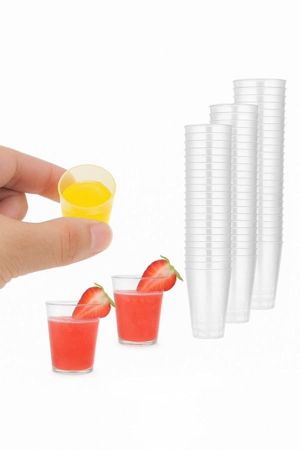 Ambalaj Evi Şeffaf Mika Sert Shot Bardağı 50 Cc Şerbet Kahve Yanı Bardağı– 10 Lu Paket Sunum Ve İkram Bardağı - Image 1