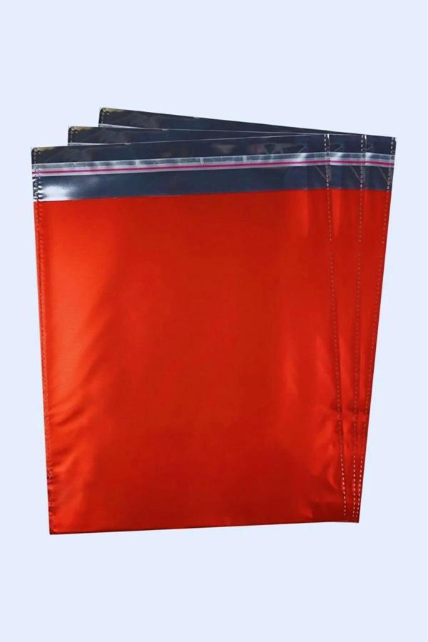 Ambalaj Evi Kırmızı Lüks Metalik Yapışkanlı Hediye Paketi 10X12 25 Adet - Image 1
