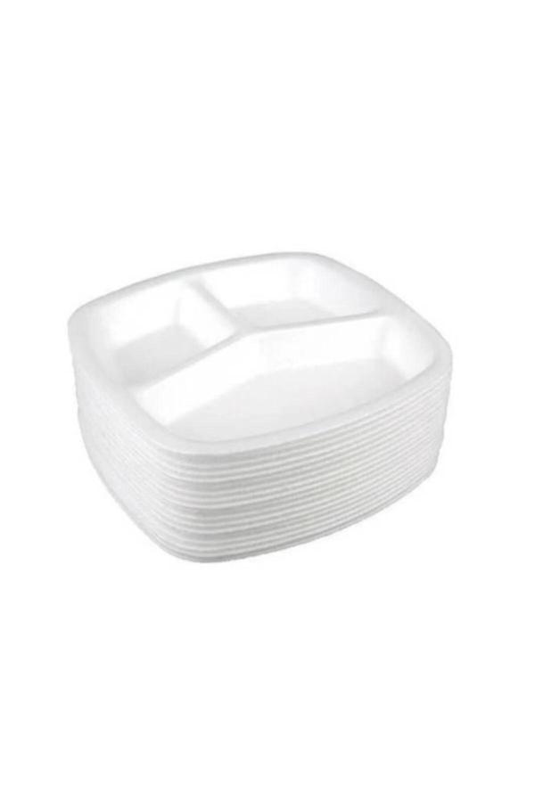 Ambalaj Evi 3 Göz Köpük Tabldot 50 Adet - Image 1