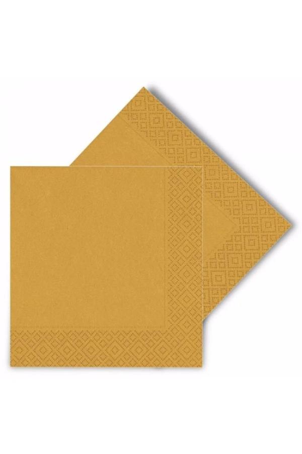 Ambalaj Evi Gold Kağıt Peçete 20 Adet Doğum Günü Parti Peçete - Image 1