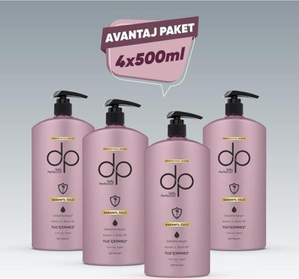 Dp Daily Perfection Karanfil Özlü Tuzsuz Şampuan 4 x 500 ml - Image 1