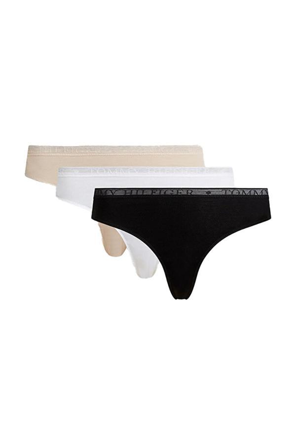 Tommy Hilfiger Kadın 3 Lü Tanga Uw0Uw04890-0Xy - Image 1