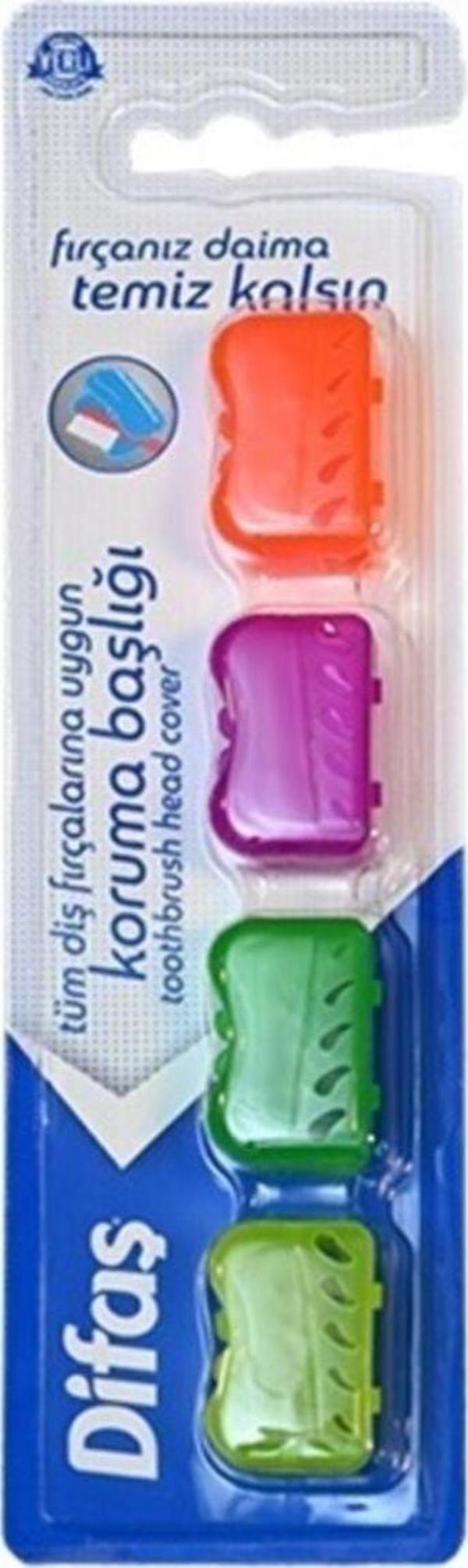 Difaş Diş Fırçası Koruma Başlığı - Koruma Kabı 4 Lü 1 Paket (Tüm Diş Fırçalarına Uygun) - Image 1