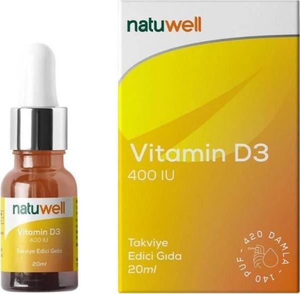 Natuwell Vitamin D3 400 Iu Damla 20 Ml - Image 1