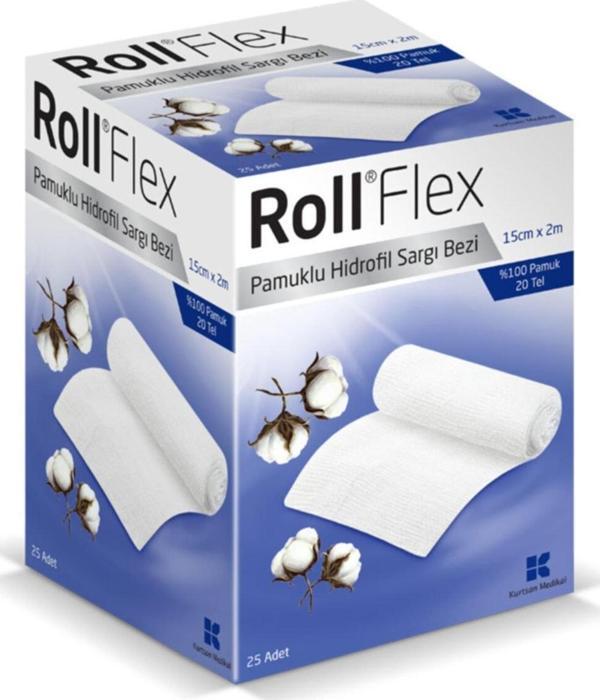 Roll Flex Hidrofil Sargı Bezi 25 Adet 15 Cm X 2M - Image 1