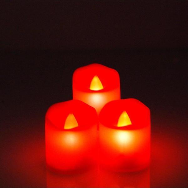 Coverzone 3 Lü Led Dumansız Pilli Mum Işık Kırmızı - Image 1