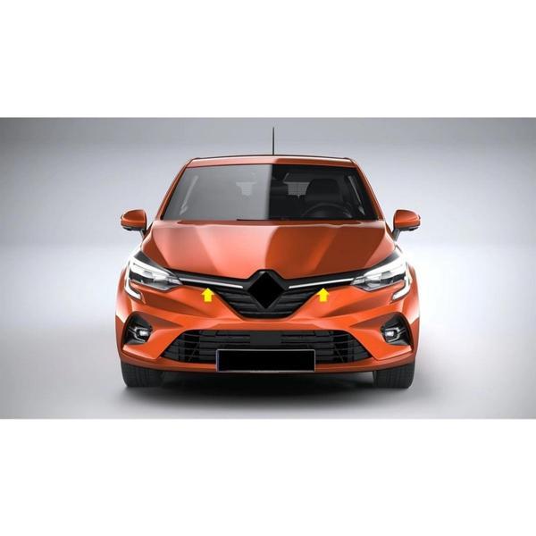 Renault Clio 5 Ön Panjur Çıtası - Krom (2 Parça) | 2019-2022 Arası, HB - Image 1