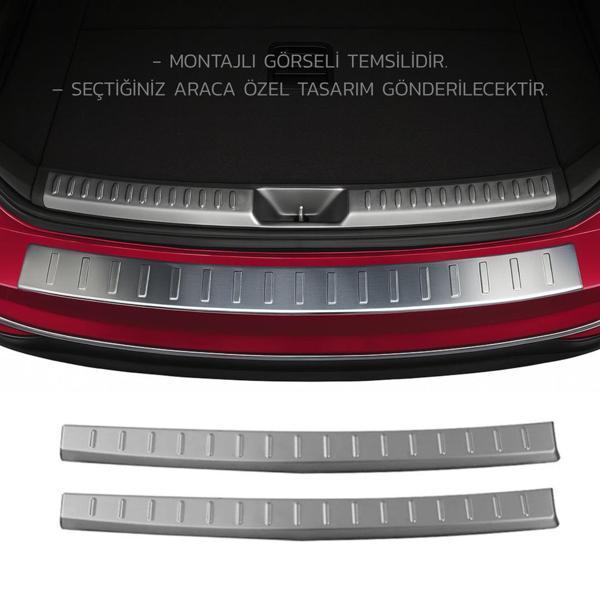 Dacia Sandero Stepway Arka Tampon Eşiği - Krom Taşlı (2 Parça) | 2013-2017 Arası - Image 1