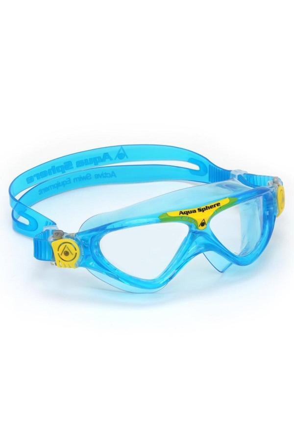 Aqua Sphere Vista Junior Şeffaf Cam - Aqua/Sarı Yüzücü Gözlüğü - Image 1
