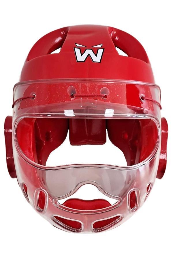 Whiteface Taekwondo Camlı Mantar Kask (Kırmızı) - Image 1