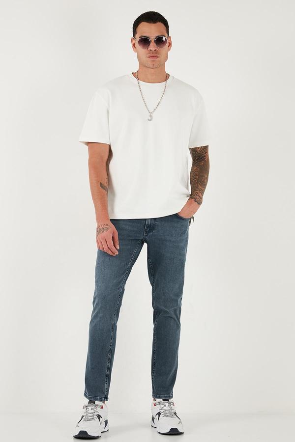 Buratti Pamuklu Regular Fit Normal Bel Boru Paça Jeans Erkek Kot Pantolon 2211C02PARMA MAVİ - Image 1