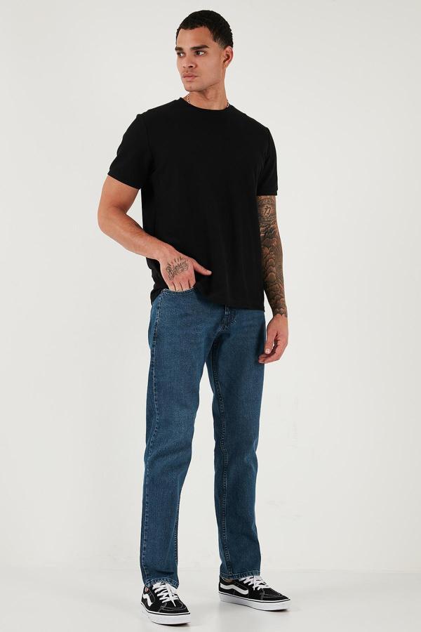 Buratti Pamuklu Comfort Fit Normal Bel Boru Paça Jeans Erkek Kot Pantolon 4400C17TEXAS MAVİ - Image 1
