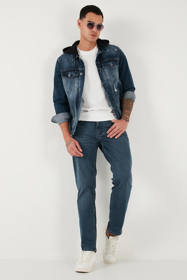 Buratti Pamuklu Comfort Fit Normal Bel Boru Paça Jeans Erkek Kot Pantolon 4412C02TEXAS MAVİ - Image 1