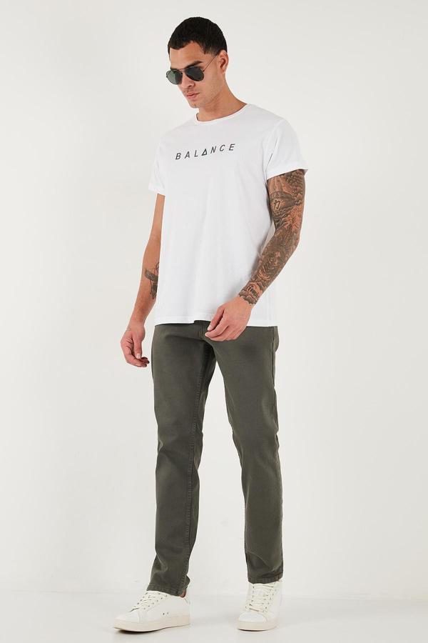 Buratti Pamuklu Comfort Fit Normal Bel Boru Paça Jeans Erkek Kot Pantolon 4412C19TEXAS HAKİ - Image 1