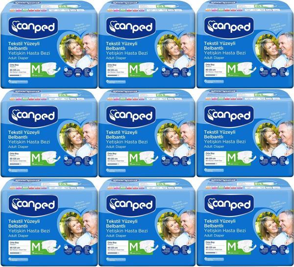Canped Hasta Bezi Yetişkin Bel Bantlı Tekstil Yüzey M - Orta - Medium 162 (9PK*18) - Image 1