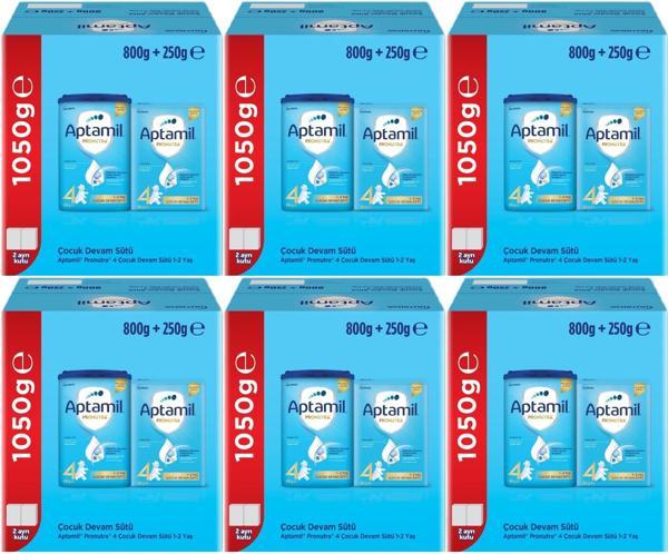 Nutrıcıa Aptamil Pronutra 800GR+250GR Toplam: 1050GR Devam Sütü No:4 (1 Yaş ve Üzeri) (6 Lı Set) - Image 1